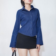KEMEJA NOFOSHOP Cambly Women's Denim Shirt - Denim Shirt Long Sleeve