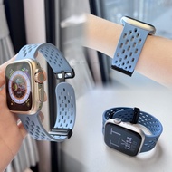 Hole Magnetic Silicone iWatch Band Suitable For Apple Watch Strap109876 SE 54321 Ultra IWatch Band