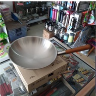 176390 Chinese Wok, Vitalux 3Ply D30cm, Teak Wood Handle, SUS 304, Wajam Zebra Thailand Made