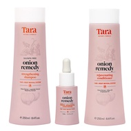 Tara Onion Remedy Hair + Root Revival System. Cruelty-Free: 3-Step Treatment – Shampoo + Conditioner