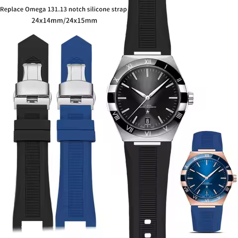 Notched silicone rubber watch strap For Omega Constellation 131.33/131.13 Refit to replace the divin