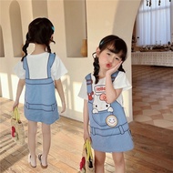 1 Years Old Baby Girl Ootd for Summer Fashion Hellokitty Printed Birthday Dress for Kids Girl Cute Cotton Dresses 2 4 6 8 Yrs Old Girls Sweet Casual Dress