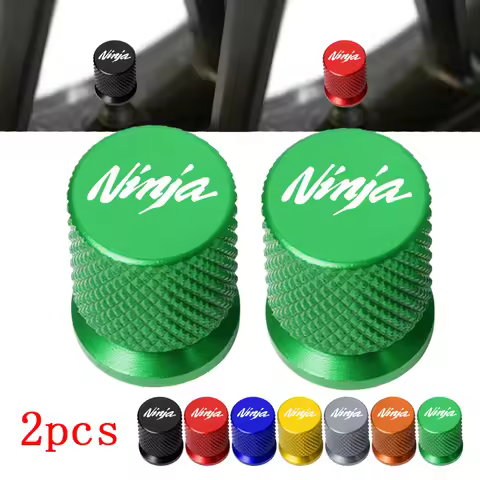 2PCS Motorcycle Tire Valve Caps Wheel Tyre Cover CNC Aluminum For ninja 400 650 300 250 250R ZX14R Z