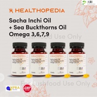 Limited time discount Healthopedia Sacha Inchi + Sea Buckthorns Oil Softgel (60biji/botol) Minyak Sacha Inchi + Sea Buck))