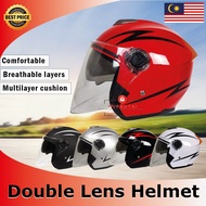 GXT Helmet motor Topi keledar visor dwi lapis motosikal Stylish motorcycle helmet open face double layer visor lens