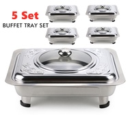5 SET 35x27 BUFFET SET BUFFET FOOD TRAY SERVING TRAY FOOD PAN PARTY SET TRAY FOOD PAN KENDURI JAMUAN