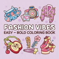 1ชิ้น [FUZZY HYGGE] สำหรับระบายสีสำหรับผู้ใหญ่และวัยรุ่น, หนังสือระบายสี COCO FASHION VIBES ลวดลายน่