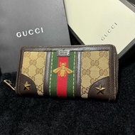 Gucci 蜜蜂五角星老花長夾