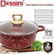 DESSINI ITALY 40CM Granite Plus Casserole Induction Non Stick Pot Bowl Wok Pan Cookware Tool with Co