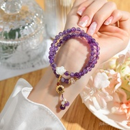 Classy Lotus Bracelet Amethyst Pendant Double Wholesale Women's Hanging Style Natural Luxury Rose Li