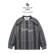 ADLV [acme de la vie] เสื้อยืด Oversize รุ่น Stripe Football Jersey Long Sleeve T-Shirt Black (50011