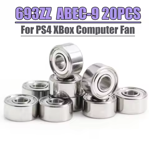 693ZZ Bearing 3*8*4 mm Computer Fan Ball Bearings 693 ZZ 20PCS ABEC-9 PC Cooling Case Fans R-830zz R