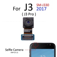 กล้องหลักมองหลังสำหรับ Samsung Galaxy J3 J5 J7 Pro 2017 2016ส่วนสายเคเบิลที่หักงอได้กล้องเซลฟี่ด้านหน้า