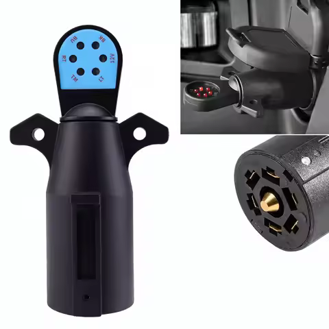USA 7-Pin RV Blade Trailer Wiring Towing Vehicle Socket Tester