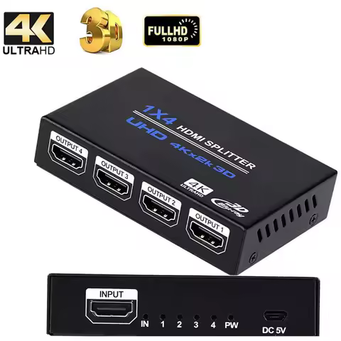 4K HDMI Splitter 4/2 port HDMI 1 in 4 out Splitter 4K 30Hz HDMI 1.4 Splitter for HDTV PC PS3 DVD HDC