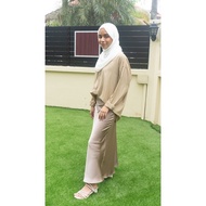 HYRA: IRIS PREMIUM THICK LONG SATIN SKIRT Kain