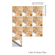10 Pcs/Set Self Adhesive Tile Stickers (Design 49)