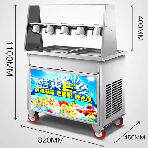 New Commercial Ice Cream Roll Machine Deep 2.5cm Thailand Fry Ice Cream Roll Machine Rolled Fried Ic
