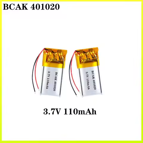 8PCS 401020 Polymer Lithium Battery 3.7V 110mAh 1C Discharge for Bluetooth Headsets Recording Pens S