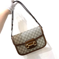 Gucci 1955 棕色 老花 中號 馬鞍包 腋下包 單肩斜挎包