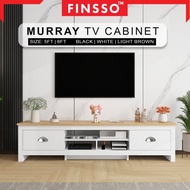 Kabinet TV Minimalist Murray | Multi Storage TV Cabinet | 6ft/5ft | Rak TV | Finsso