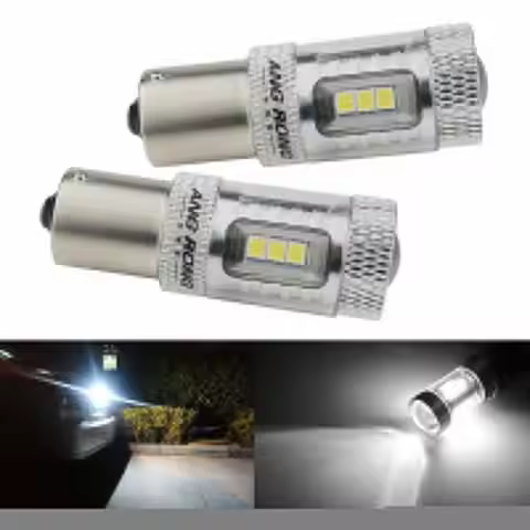 2pcs 15W 382 P21W 1156 BA15s LED Tail Stop Brake Light Bulb White For Audi A4 B7