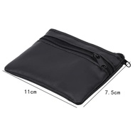 Dompet Kulit Hitam Lelaki dan Wanita Dompet Zip Mini Dompet Kecil Dompet Wanita Dompet Wanita Kasual