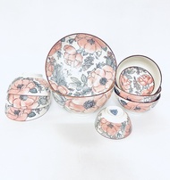 [HÀNG CAO CẤP]Bộ chén đĩa sứ cao cấp phong cách Nhật Bản 10 chi tiết hoa văn sắc xưa giả cổ (6 chén1