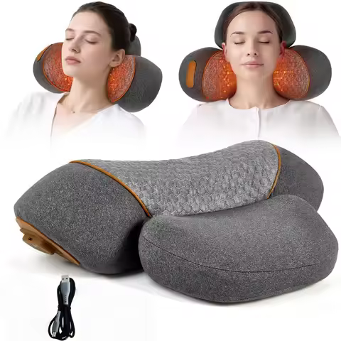 3-in-1 Neck Massager Pillow, Neck Massager for Deep Tissue, Massage Pillow with Heat, Vibration & Ai