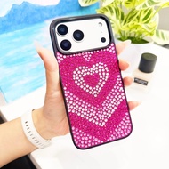 Bling Heart Glitter Phone Case for iPhone 17/16/15 Series - 3 Colors