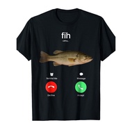 Fih Calling Remind me Message Decline Accept Phone Call Fish T-Shirt