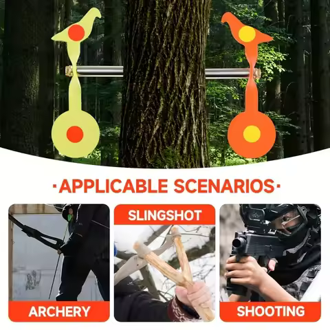 4-colors 3MM Thick Bidirectional Bird Rotating Stainless Steel Target Outdoor Slingshot BB Air Gun P