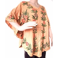 1 pcs Woman batwing or butterfly blouse with flower embroidery assorted color, baju kelawar