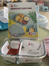 Hộp thủy tinh cao cấp Glass Food Container 2 ngăn 1000ml - Hộp cơm văn phòng bằng thủy tinh chia 2 n