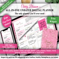 Digital Planner Cherry Blossom  | All in One Digital Planner Undated  | Ipad Planner | Tablet Planne