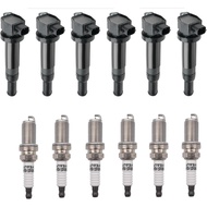 Ignition Coil Packs Iridium Spark Plugs UF558 C1567 Set of 6 Compatible with 2007-2010 Hyundai Santa