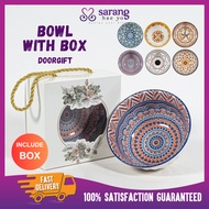 Bohemian Bowl Ceramic Glass Bowls With Box Door Gift Murah Mangkuk Kaca Goodies Vip Kahwin Tunang Ni