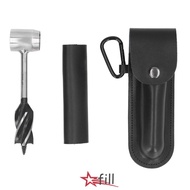 FILL Manual Auger, Leather Sheath Durable Bushcraft Hand Auger, Tools Black Hand Auger Wrench Homest