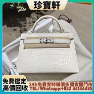 HERMES愛馬仕mini kelly二代極光白銀扣K刻 名牌手袋 手袋 舊手袋 腰包 斜挎包 水桶包 LV 手提包 二手手袋 LV腰包 阿瑪尼Armani 寶格麗BVLGARI 巴黎世家Balenc