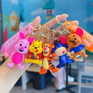 GANTUNGAN Keychain Winnie The Pooh Eeyore Tigger Piglet Little Roo Motorcycle Car Bag Keychain