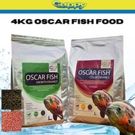 4KG Oscar Fish Pellet - Color Enhancer and Faster Growth Fish Food Medium and Large Pellets Ziplock