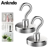 Ankndo 2Pcs Strong Magnetic Hooks Multi-Purpose Storage Hooks Home Kitchen Bar Suction Storage Hoos 