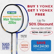 【Flexi Combo】 YONEX Nanoray Light 18i (Black) 5UG5 + 【FREE】 YONEX Voltric Lite 20i (Blue) Badminton Racket 5UG5