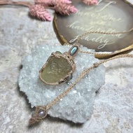 LDG02利比亞隕石原礦。南美蠟線編織項鍊