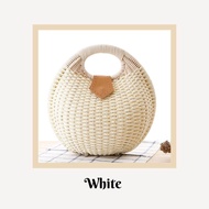 Knitted Straw Woven Weave Wedding Bag Aesthetic Tote Bag Anyaman Handbag Vintage Bamboo Handbag Wome