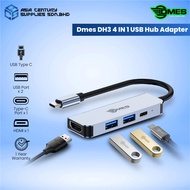 DMES DH3 USB-C 3.0 Type C to USB 3.0 Multi Function Adapter 4 In 1 Type C USB Hub Adapter ( USB Port