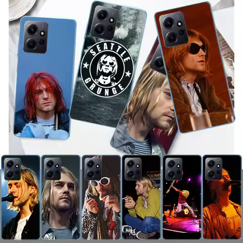 Retro Singer Kurt Cobain Case Phone For Redmi 13 14C Note 14 Pro Plus 12 12C 10 10A 10C 9 9A 9C 9T 8