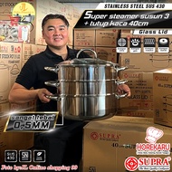 SUPRA Super Steamer 40cm 3-Layer SUPRA SUS430 3-Layer Pan/ stainless Steel Pan/ SUS430 Steamer/