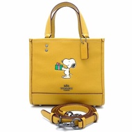 【COACH】史努比聯名款皮革二用包-黃