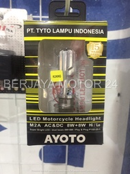 Lampu Depan LED Motor AYOTO M2A H6 AC/DC Lampu Putih Kuning